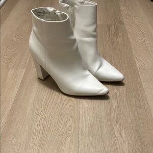 Ankle height white boots